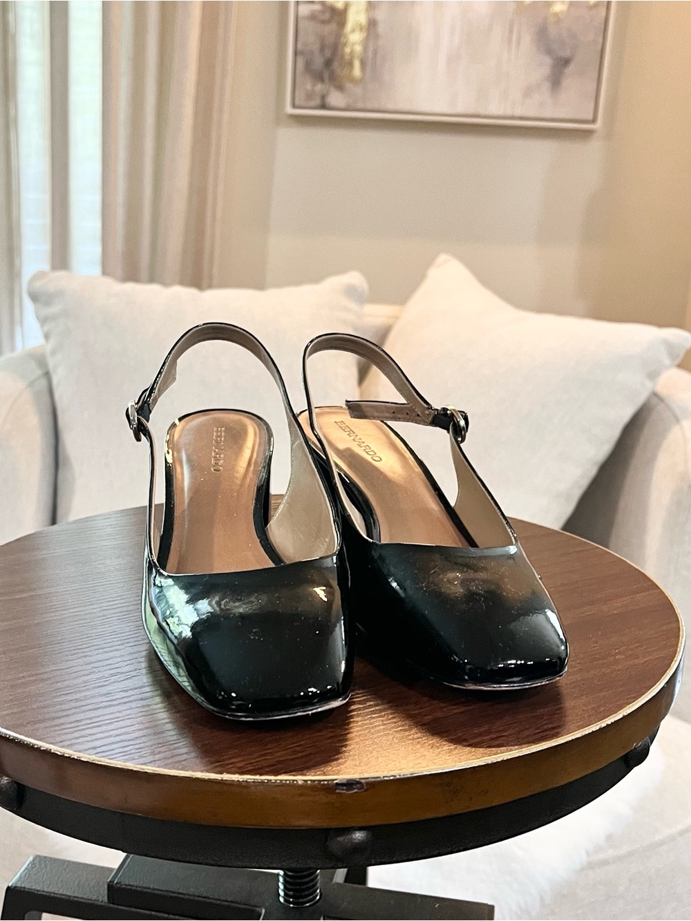 Bernardo Black Patent Slingback Pumps - size 10M - good condition